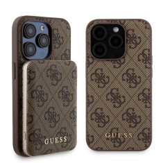 Husa iPhone 15 Pro Guess Hardcase Powerbank MagSafe, maro, GUBPM5P15L4GEMGW foto