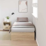 vidaXL Cadru de pat cu depozitare Stejar Sonoma 75 x 190 cm din lemn prelucrat.