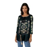 Bluza tip ie dama R24, verde/crem , marimea XL