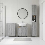 Cumpara ieftin Set de cabinet pentru baie cu 3 piese ZWOLLE Sonoma gri