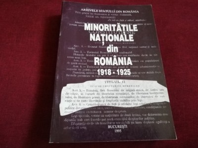 MINORITATILE NATIONALE DIN ROMANIA 1918-1925 foto