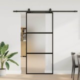 vidaXL Ușă glisantă cu set feronerie neagră 90x205cm sticlă securizată 3375955
