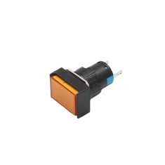 Indicator martor LED de panou din plastic, 22x17 mm, 2 pini, galben, 12V DC, IP20, FL1P-16NJ-5-YELLOW