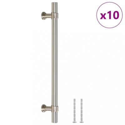 Manere de dulap, 10 buc., argintiu, 160 mm, otel inoxidabil foto