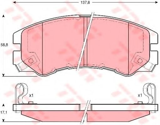 Set placute frana,frana disc ISUZU TROOPER (1998 - 2016) TRW GDB3162
