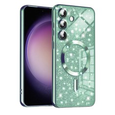 Husa premium Samsung Galaxy S23 FE Techsuit Luxury Glitter MagSafe, verde deschis foto