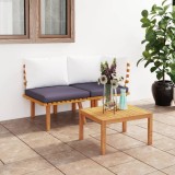 Gossi set mobilier de gradina cu perne, 2 piese, lemn masiv de acacia