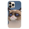 Husa compatibila cu Apple iPhone 11 Pro model Grumpy cat drawing, Silicon, TPU, Viceversa, Transparent, Carcasa