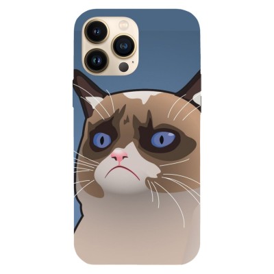 Husa compatibila cu Apple iPhone 15 model Grumpy cat drawing, Silicon, TPU, Viceversa foto