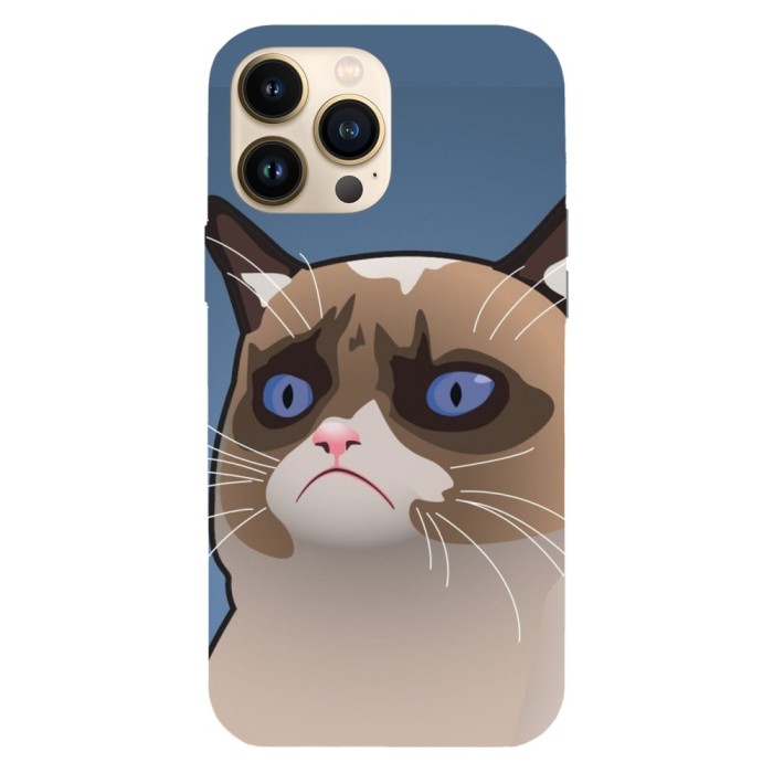 Husa compatibila cu Apple iPhone 15 model Grumpy cat drawing, Silicon, TPU, Viceversa