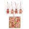 Set 12 decoratiuni de craciun din lemn, flippy, cu snur pentru agatare in brad, model prajituri, dimensiuni diferite, 2 modele, multicolor