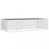 Cumpara ieftin Cusca pentru iepuri, 2 panouri, 220x110x55 cm, fier galvanizat