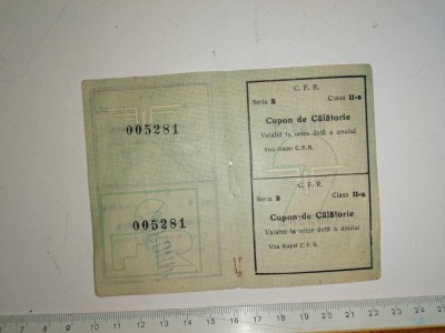 CUPON VECHI DE CALATORIE CFR foto