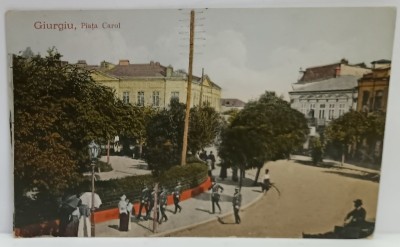 GIURGIU , PIATA CAROL , CARTE POSTALA , 1924 foto