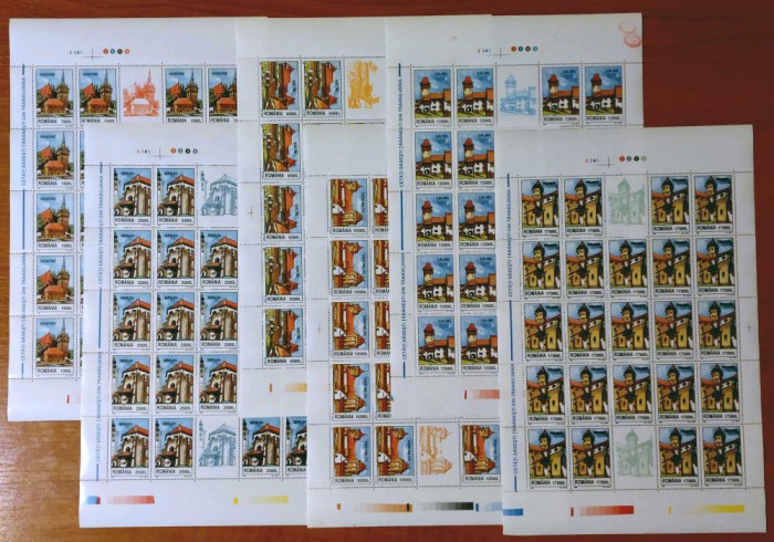 ✅RO 2002 Cetati sasesti, LP 1582b ,in coli de 23 M+2 V , EROARE catalogata , MNH