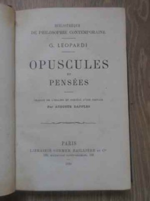 OPUSCULES ET PENSEES. OEUVRES INEDITES-G. LEOPARDI-228776 foto