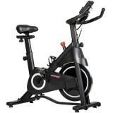 SPORTNOW Bicicletă de apartament, Bicicletă de exerciții, Rezistență magnetică reglabilă, Ecran LCD, Șa confortabilă, 108x51x116cm, Alb | Aosom Romani