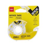 Banda Adeziva cu Dispenser, Deli Stick Up, 18mm x 7.62m, 1 Buc, Scotch Transparent cu Dispenser, Dispenser cu Banda Adeziva, Banda Adeziva Transparent