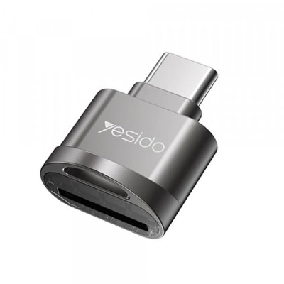 Cititor Card USB-C Yesido GS19, USB-A (OTG) - microSD, Gri foto