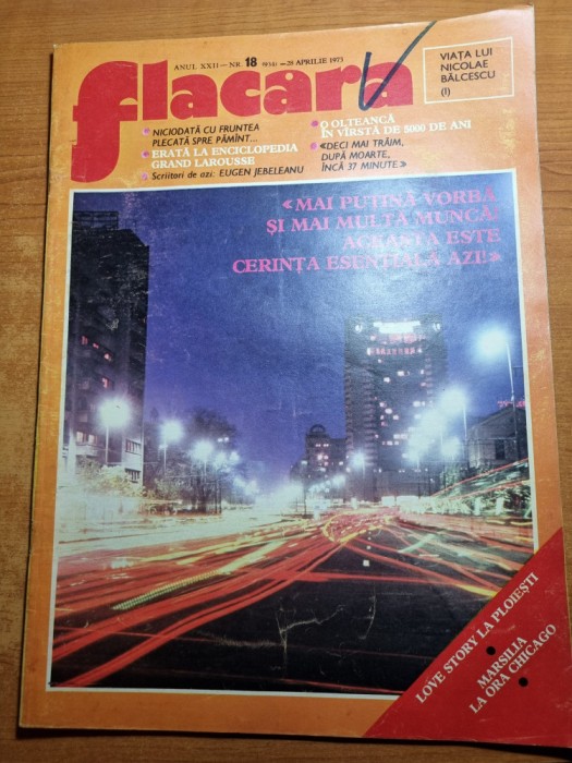 flacara 28 aprilie 1973-art. pestera ghetarul scarisoara,valea oltului,ploiesti