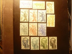 Serie mica Camerun colonie franceza 1946 Motive locale , 14 val.stamp. foto