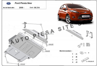 Scut metalic motor Ford Fiesta 6 VI fabricat incepand cu 2008 APS-08,214 foto