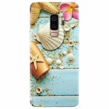 Husa silicon pentru Samsung S9 Plus, Blue Wood Seashells Sea Star