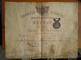 1913-Med. Avantul Tarei+Brevet-atrib.unui brig. din reg.6 Art.-semn.de com. reg.