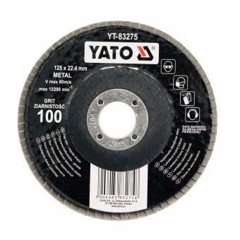 Disc pentru slefuit Yato YT-83276, pentru lemn si metal, 125x22.4mm, P120 foto