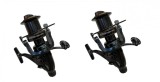 Set 2 Mulinete Crap Aviator DP7000 Long Cast 70 Tambur Aluminiu + Rezerva, Baitrunner, Frana Fata/Spate