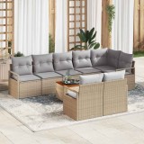VidaXL Set Canapea Grădină 9 pcs Bej, gri deschis Mari