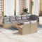 vidaXL Set de canapele pentru grădină cu pernă 9 pcs Bej Rattan poli 3347721