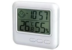 Stație meteo, afișaj LCD, plastic, alimentare baterii, alb foto