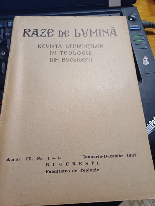 revista &bdquo;Raze de lumină&rdquo;, an IX, nr. 1 - 4, 1937
