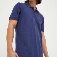 Levi's tricou polo barbati, culoarea albastru marin, neted