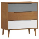 Cumpara ieftin Dulap cu sertare &bdquo;MOLDE&rdquo; maro, 80x40x80 cm, lemn masiv de pin