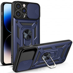 Husa Antisoc iPhone 14 Pro Max cu Protectie Camera Albastru TCSS