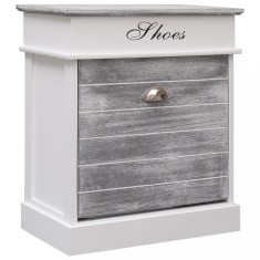 vidaXL Pantofar, gri, 50 x 28 x 58 cm, lemn de paulownia