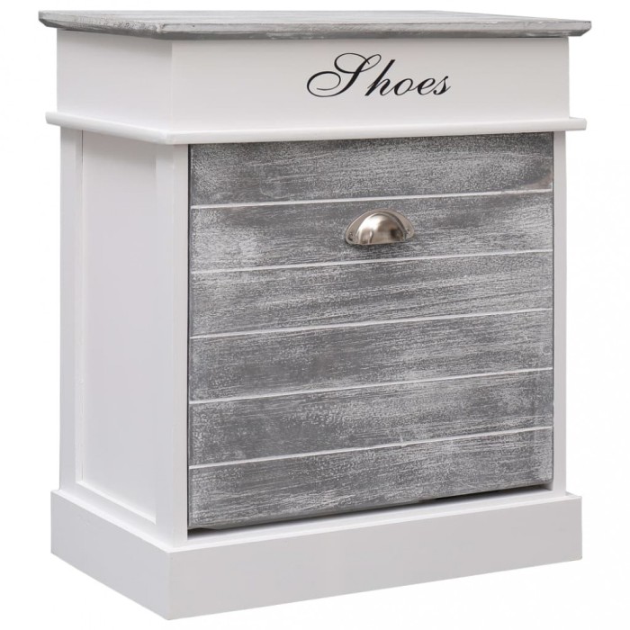 Gossi pantofar, gri, 50 x 28 x 58 cm, lemn de paulownia