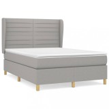Cumpara ieftin Pat box spring cu saltea, gri deschis, 140x190 cm, textil