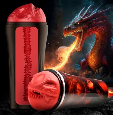 Masturbator Dragon Snatch, TPE, Rosu, 27 cm foto