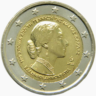 Grecia moneda comemorativa 2 euro 2023 - Maria Callas - UNC foto