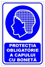 Indicator protectia obligatorie a capului cu boneta foto