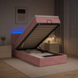Cumpara ieftin Pat Ottoman cu Saltea si LED Roz 80 x 200 cm Catifea