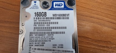 Hard Disk Drive (HDD) 160 GB , WESTERN DIGITAL , SATA ,PENTRU LEPTOP , 100% VIATA TESTAT SENTINEL , ARE 60 ZILE SI 6 ORE DE FUNCTIONARE . foto