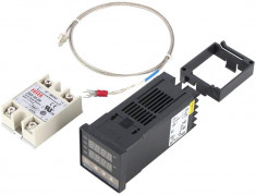 CONTROLER regulator TEMPERATURA termostat DIGITAL 220V cu sonda releu REX C100 foto