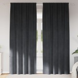 vidaXL Draperii opace cu bandă superioară, 2 buc., gri deschis catifea