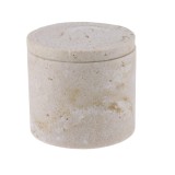 Cutiuță Rotundă Polirășină / Piatră 9&times;8.5 Cm