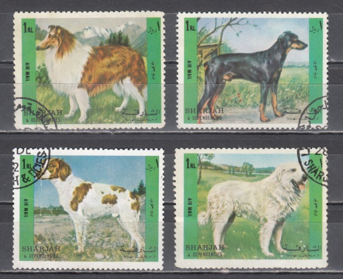 A12 S6 4 - Timbre foarte vechi - Sharjah - rase de caini
