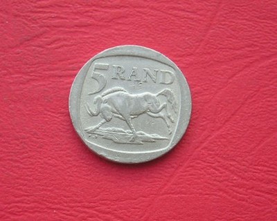 M3 C50 - Moneda foarte veche - 5 rand - Africa de Sud - 1995 foto